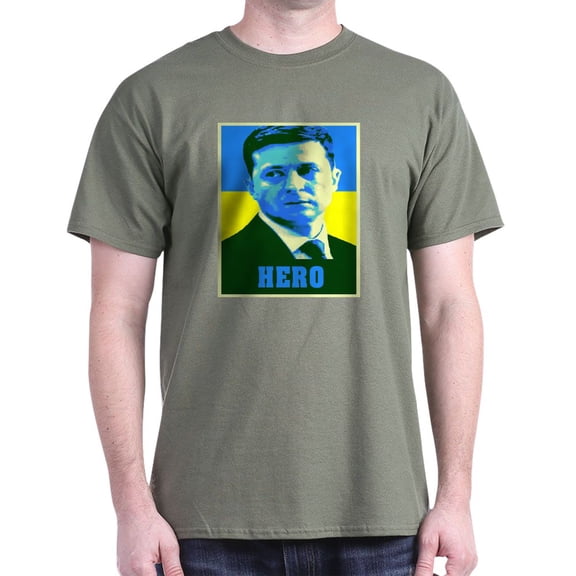 CafePress - Ukrainian President Zelenskyy Ukraine Flag T Shirt - Men's Classic Graphic Cotton T-Shirt