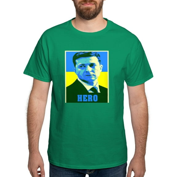 CafePress - Ukrainian President Zelenskyy Ukraine Flag T Shirt - Men's Classic Graphic Cotton T-Shirt