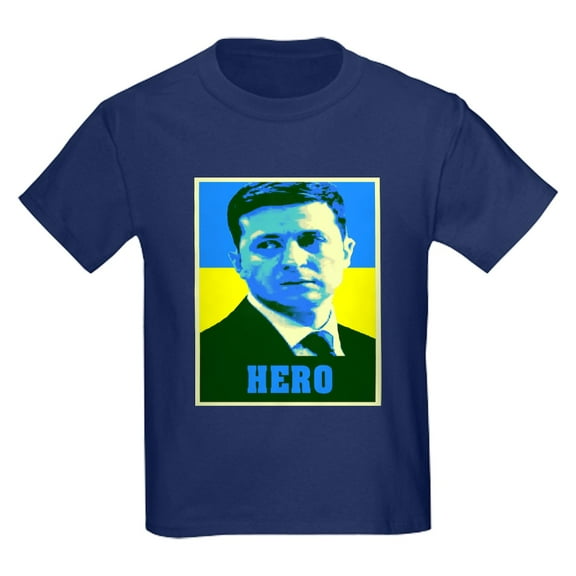 CafePress - Ukrainian President Zelenskyy Ukraine Flag T Shirt - Dark T-Shirt Kids XS-XL
