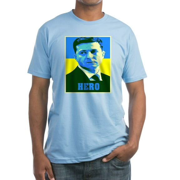 CafePress - Ukrainian President Zelenskyy Ukraine Flag T Shirt - Fitted T-Shirt, Vintage Fit Soft Cotton Tee