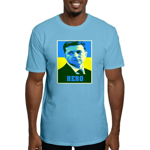 CafePress - Ukrainian President Zelenskyy Ukraine Flag T Shirt - Fitted T-Shirt, Vintage Fit Soft Cotton Tee