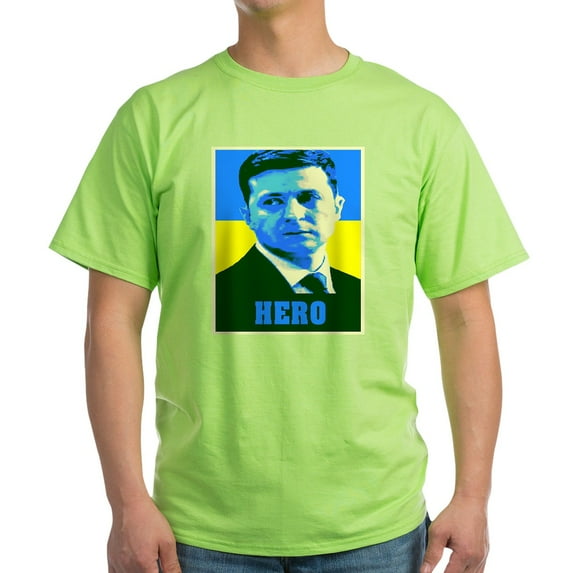 CafePress - Ukrainian President Zelenskyy Ukraine Flag T Shirt - Light T-Shirt - CP