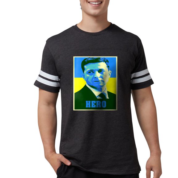 CafePress - Ukrainian President Zelenskyy Ukraine Flag T Shirt - Mens Football Shirt