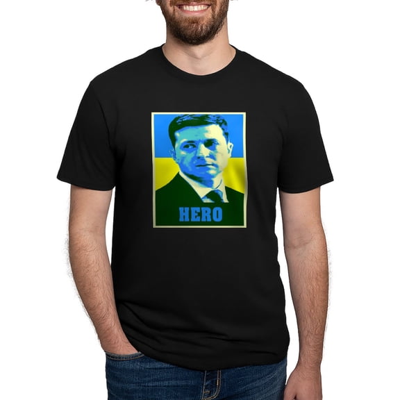 CafePress - Ukrainian President Zelenskyy Ukraine Flag T Shirt - Mens Tri-blend T-Shirt