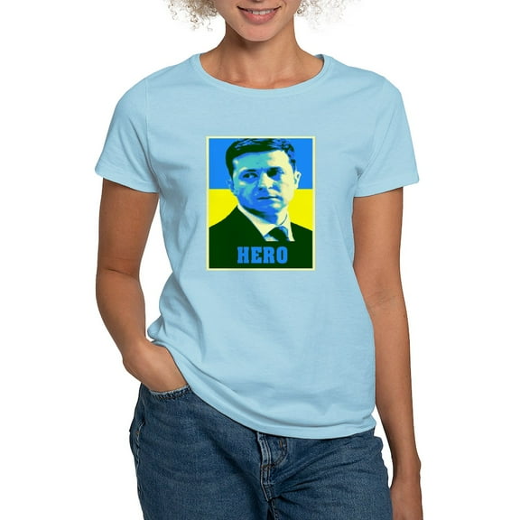 CafePress - Ukrainian President Zelenskyy Ukraine Flag T Shirt - Women's Classic T-Shirt