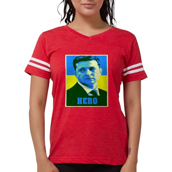 CafePress - Ukrainian President Zelenskyy Ukraine Flag T Shirt - Womens Football Shirt