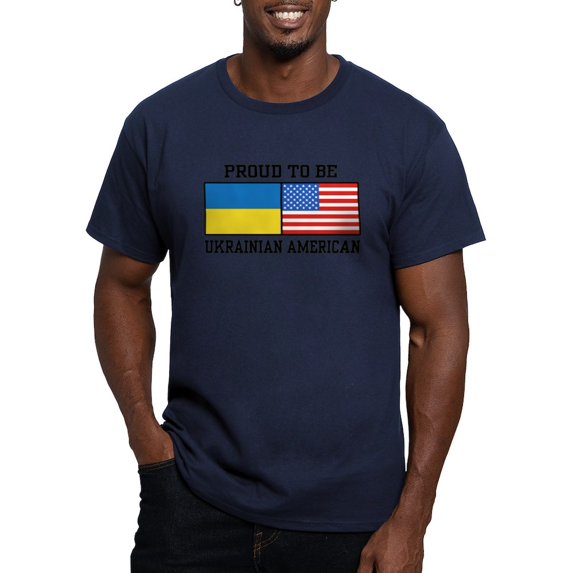 CafePress - Ukrainianamerican Men's Classic T Shirt - Men's Fitted T-Shirt