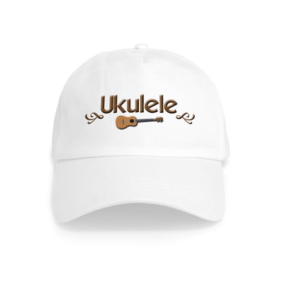 CafePress - Ukulele Uke Cap - Adjustable 100% Brushed Unisex Casual Cotton Baseball Cap, Beige, 1