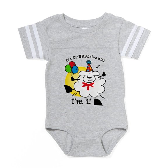 CafePress - Unbaalievable Sheep 1St Bir - Cute Infant Baby Football Bodysuit