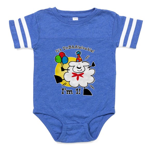 CafePress - Unbaalievable Sheep 1St Bir - Cute Infant Baby Football Bodysuit