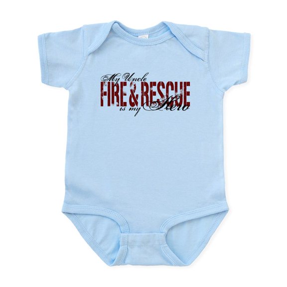 CafePress - Uncle My Hero Fire & Rescue Infant Bodysuit - Baby Light Bodysuit, Size Newborn - 24 Months
