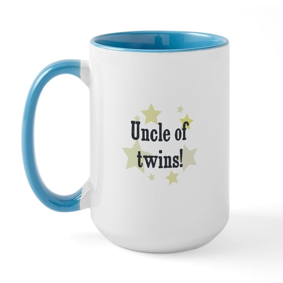 CafePress - Uncle Of Twins! Large Mug - 15 oz Ceramic Large White Novelty Mug
