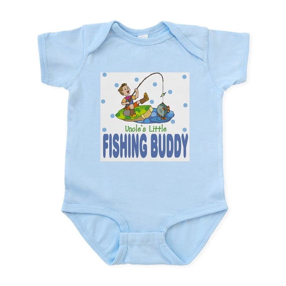 CafePress - Uncle's Little Fishing Buddy Baby Infant Bodysuit - Baby Light Bodysuit, Size Newborn - 24 Months