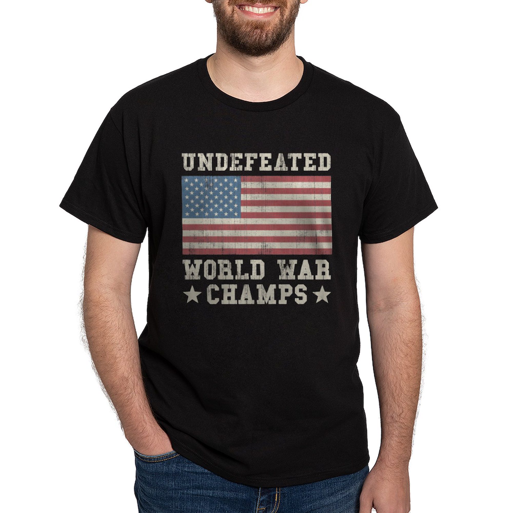 CafePress - Undefeated World War Champs Dark T Shirt - 100% Cotton T-Shirt - image 1 of 4
