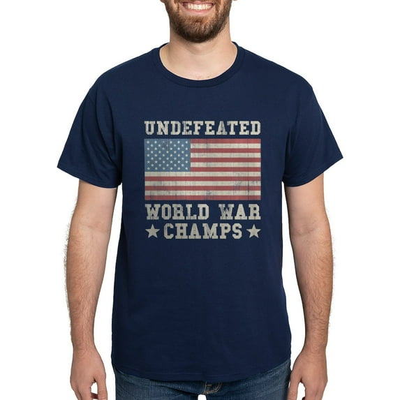 CafePress - Undefeated World War Champs Dark T Shirt - Men's Classic Graphic Cotton T-Shirt