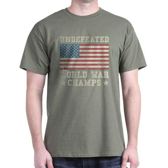 CafePress - Undefeated World War Champs Dark T Shirt - Men's Classic Graphic Cotton T-Shirt