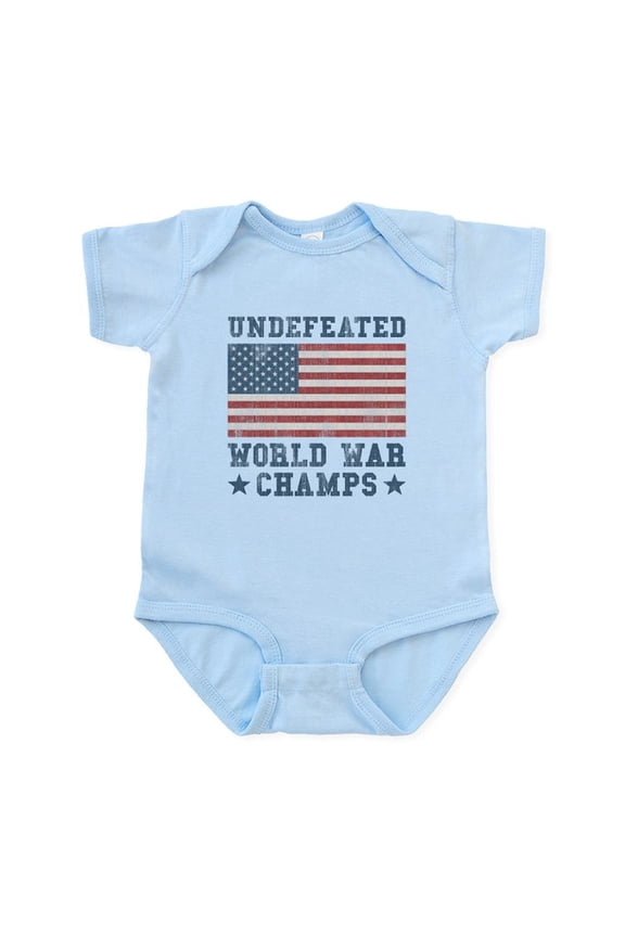 - Undefeated World War Champs Infant Bodysuit - Baby Light Bodysuit, Size Newborn - 24 Months