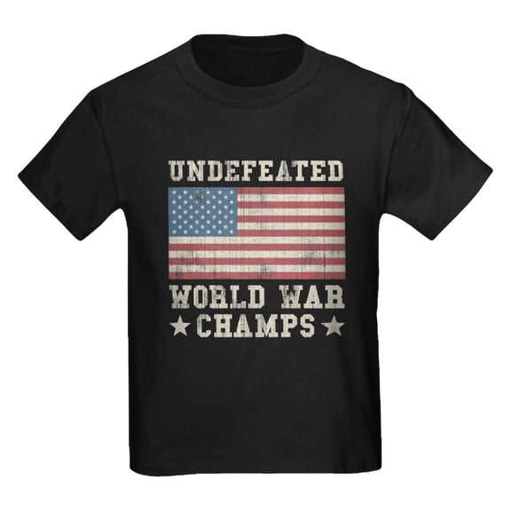 CafePress - Undefeated World War Champs Kids Dark T Shirt - Dark T-Shirt Kids XS-XL