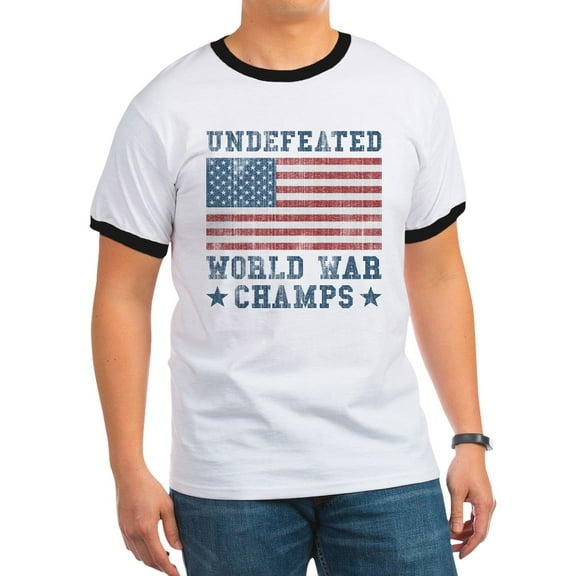 CafePress - Undefeated World War Champs Ringer T - 100% Cotton Ringed T-Shirt