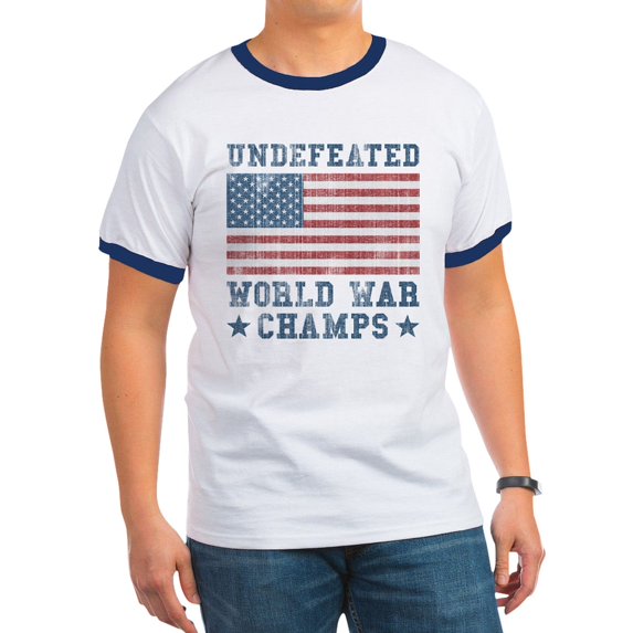 CafePress - Undefeated World War Champs Ringer T - 100% Cotton Ringed T-Shirt