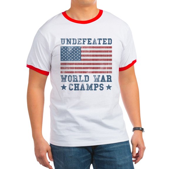 CafePress - Undefeated World War Champs Ringer T - 100% Cotton Ringed T-Shirt