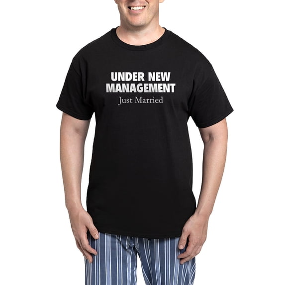 CafePress - Under New Management. Just Married. Men's Dark Paj - Men's Dark Loose Fit Cotton Pajama Set