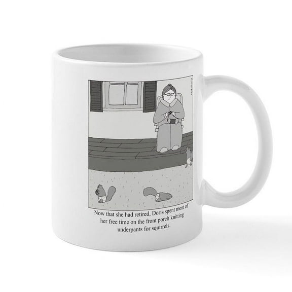 CafePress - Underpants For Squirrels Mug - 11 oz Ceramic Mug - Novelty Coffee Tea Cup