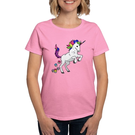 CafePress - Unicorn Cupcakes Women's Classic T Shirt - Women's Traditional Fit Dark T-Shirt