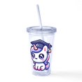 thumbnail image 1 of CafePress - Unicorn Graduate Cute School - 16 Ounce Classic Clear Insulated Double Wall Tumbler Cup with Lid Straw , Reusable, 1 of 5