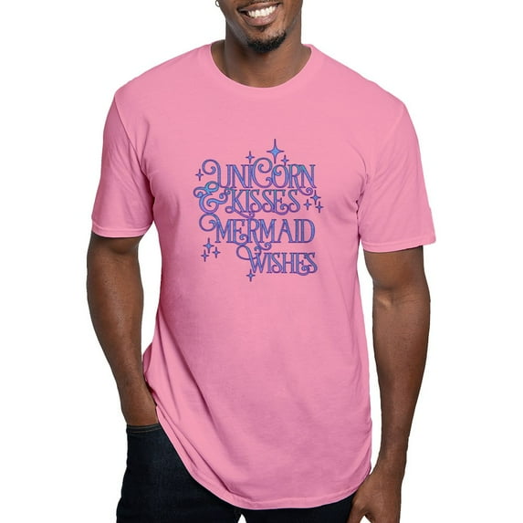CafePress - Unicorn Kisses And Mermaid Wishes Men's Classic T Shirt - Men's Fitted T-Shirt
