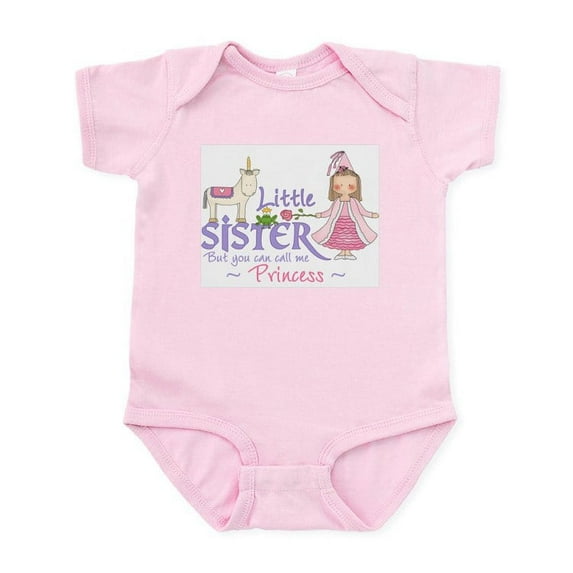 CafePress - Unicorn Princess Little Sister Infant Bodysuit - Baby Light Bodysuit, Size Newborn - 24 Months