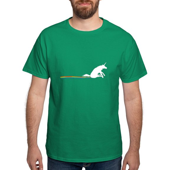 CafePress - Unicorn Rainbow Shuffle Dark Mens T Shirt - Men's Classic Graphic Cotton T-Shirt