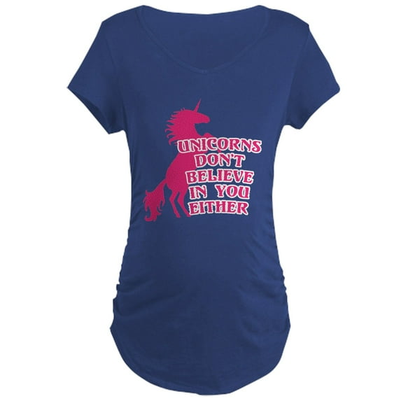 CafePress - Unicorns Don't Believe In Y Maternity Dark T Shirt - Maternity Dark T-Shirt