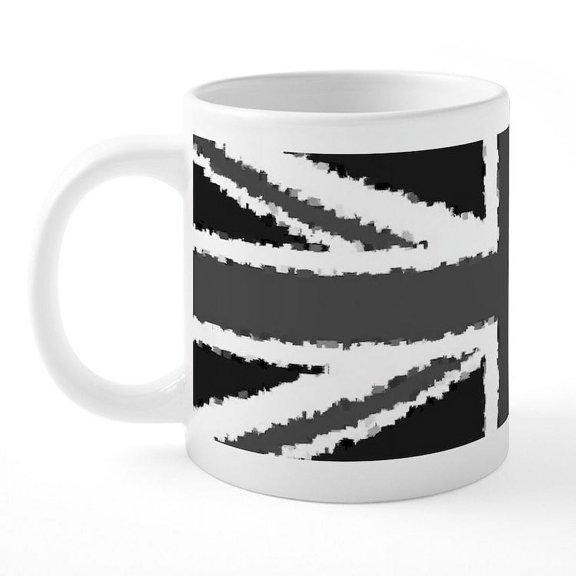 CafePress - Union Flag Bandw Mug Wrap.J - 20 Oz White Ceramic Mega Mug