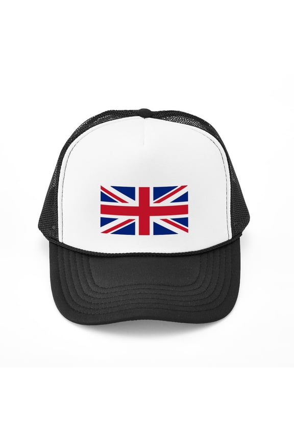 - Union Jack - Adjustable Unisex Printed Trucker Hat with Mesh Back