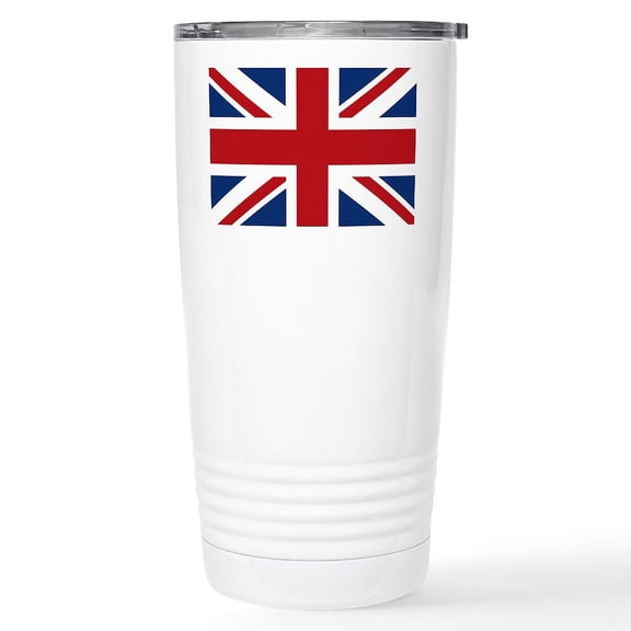 CafePress - Union Jack_Snap Mess Stainless Steel Travel Mug - Insulated Stainless Steel Travel Tumbler 20 oz.