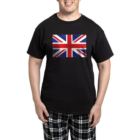 CafePress - Union Jack UK Flag Men's Dark Pajamas - Men's Dark Loose Fit Cotton Pajama Set