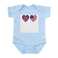 thumbnail image 1 of CafePress - Union Jack / USA Heart Flags Infant Bodysuit - Baby Light Bodysuit, Size Newborn - 24 Months, 1 of 4