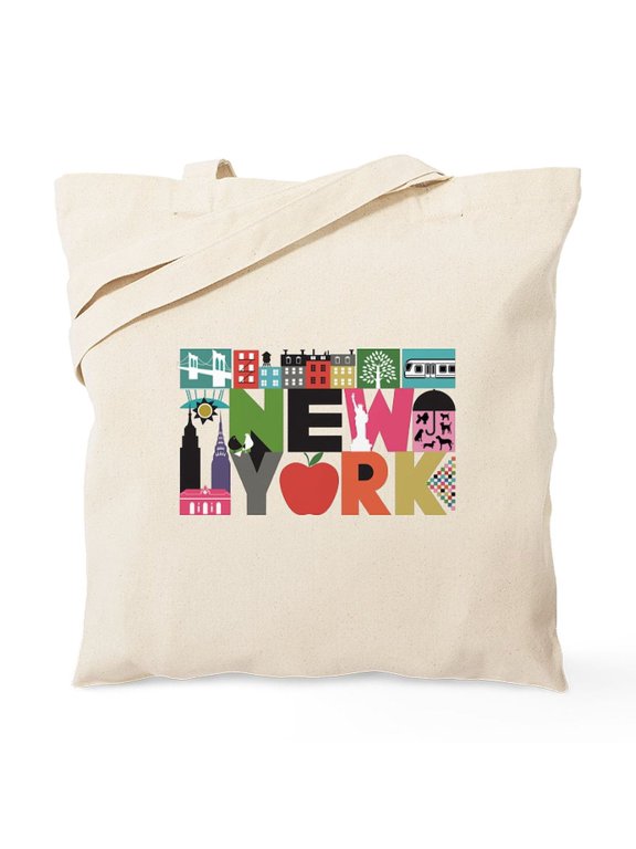- Unique New York Block By Block Tote Bag - Unisex Canvas Tote Bag, Beige, 1-Piece