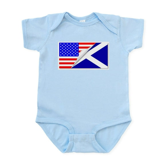 CafePress - United States And Scotland Flags Combine Body Suit - Baby Light Bodysuit, Size Newborn - 24 Months