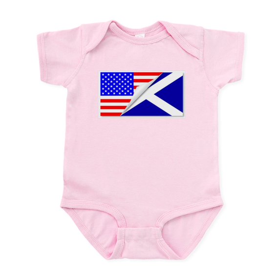 CafePress - United States And Scotland Flags Combine Body Suit - Baby Light Bodysuit, Size Newborn - 24 Months
