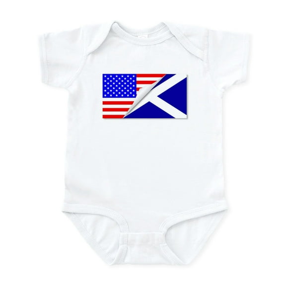 CafePress - United States And Scotland Flags Combine Body Suit - Baby Light Bodysuit, Size Newborn - 24 Months