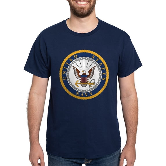 CafePress - United States Navy Emblem Dark T Shirt - Men's Classic Graphic Cotton T-Shirt