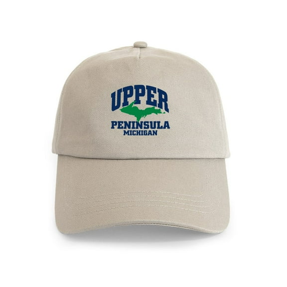 CafePress - Upper Peninsula Cap - Adjustable 100% Brushed Unisex Casual Cotton Baseball Cap, Beige, 1