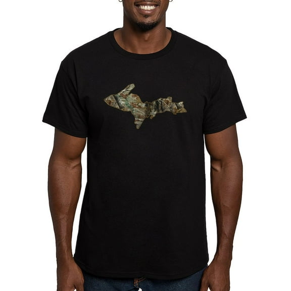 CafePress - Upper Peninsula Real Tree Men's Classic T Shirt - Men's Fitted T-Shirt