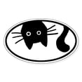 thumbnail image 1 of CafePress - Upside Down Cat Oval Sticker - Sticker (Oval), 1 of 1