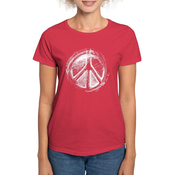 CafePress - Urban Peace Sign Sketch Women's Dark T Shirt - Women's Traditional Fit Dark T-Shirt