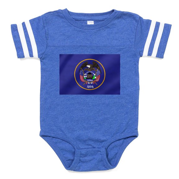 CafePress - Utah State Flag - Cute Infant Baby Football Bodysuit