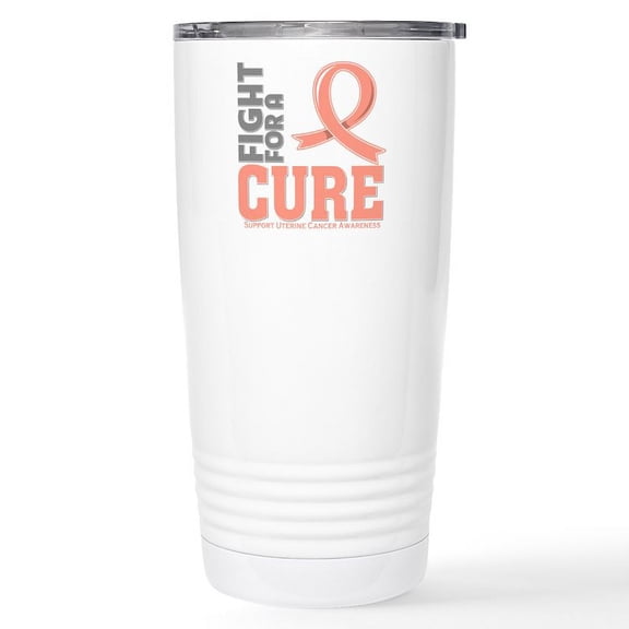 CafePress - Uterine Cancer Fight For A Cure Stainless Steel Tr - Insulated Stainless Steel Travel Tumbler 20 oz.