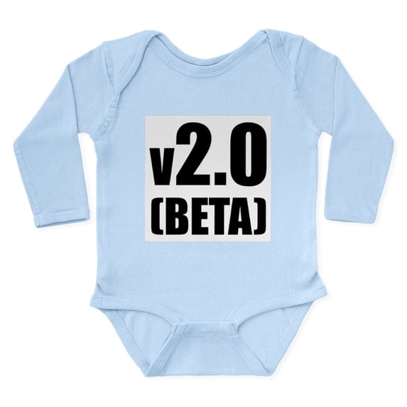 CafePress - V2.0_Beta Body Suit - Long Sleeve Cotton Baby Bodysuit